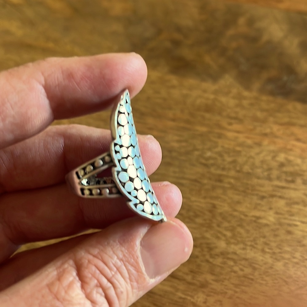 Silver leaf ring - Picture 3 of 3
